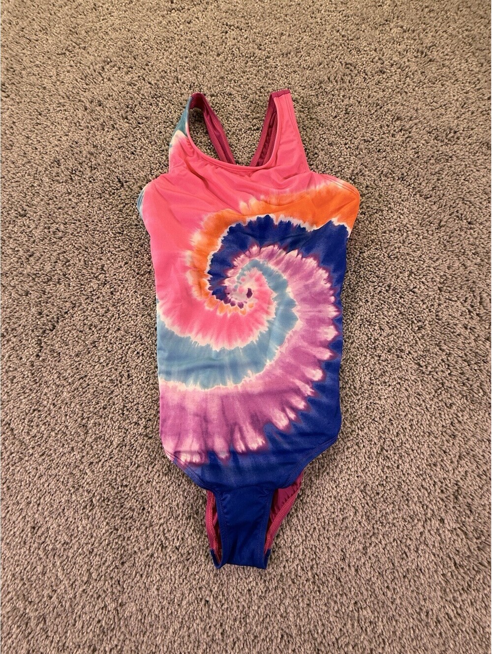 NWOT Lands’ End Girls Swimsuit Size 14 Tie Dye Multicolor